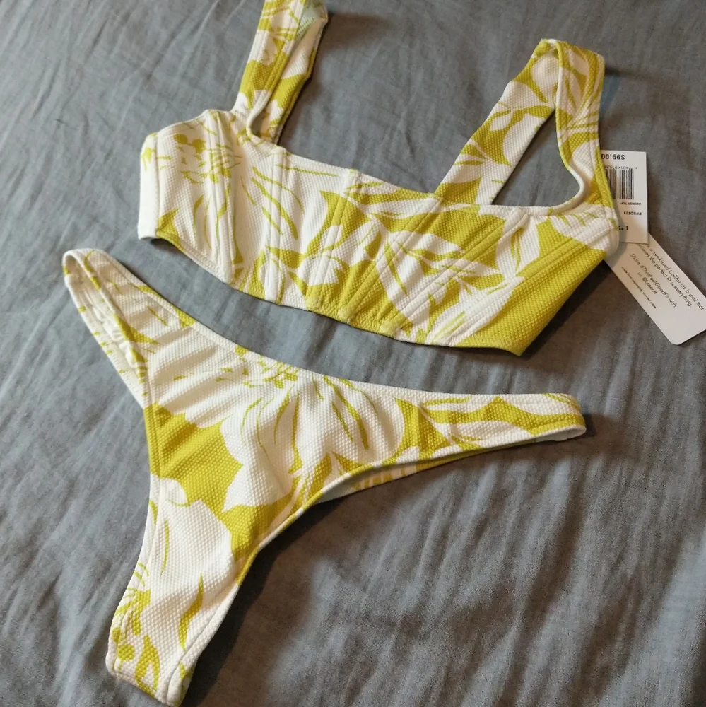 L*Space Odessa Corset Bikini Top Rylee Thong Cheeky Bottoms Havana Blooms